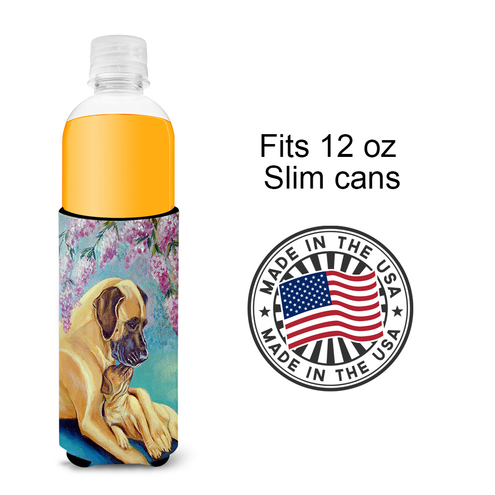 Great Dane and puppy Ultra Beverage Insulators for slim cans 7233MUK.