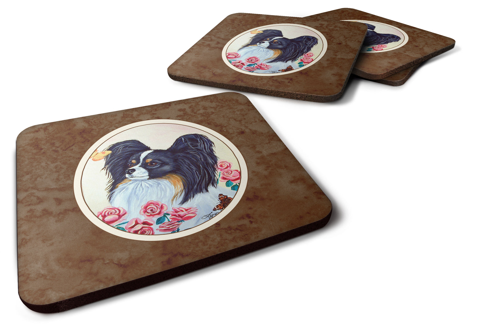 Papillon Foam Coaster Set of 4 7236FC - the-store.com