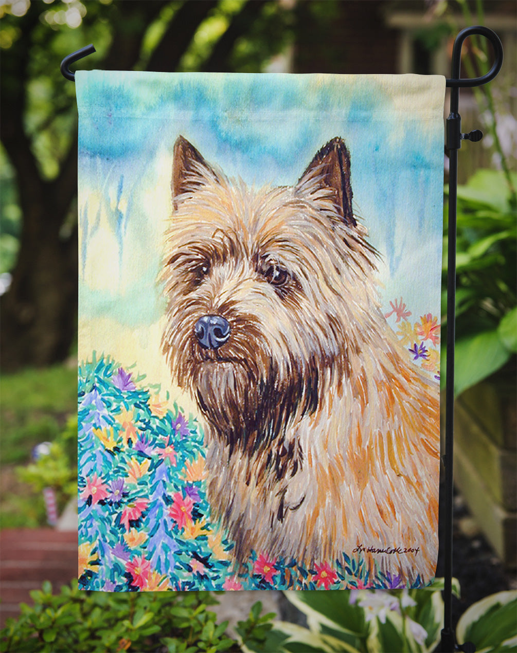 Cairn Terrier Flag Garden Size.