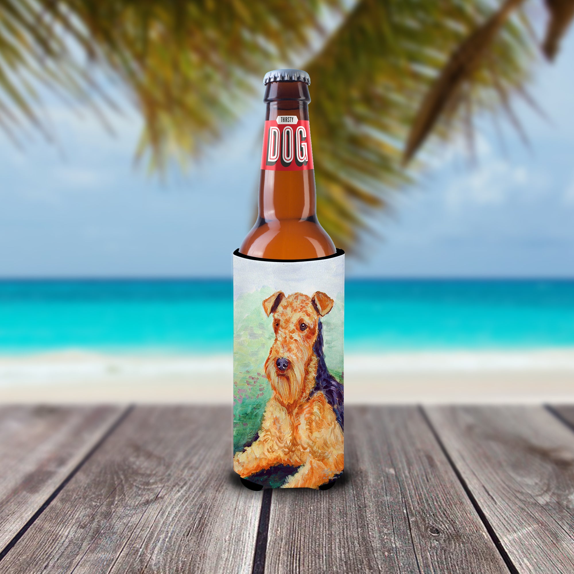 Airedale Terrier Ultra Beverage Insulators for slim cans 7239MUK.