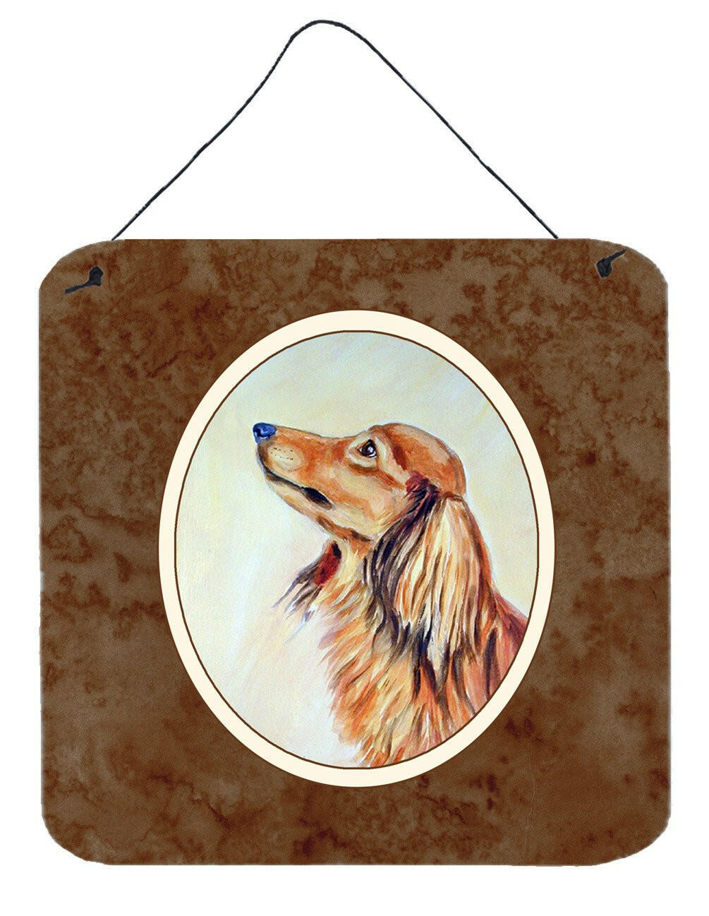 Long Haired Red Dachshund Wall or Door Hanging Prints 7240DS66 by Caroline&#39;s Treasures