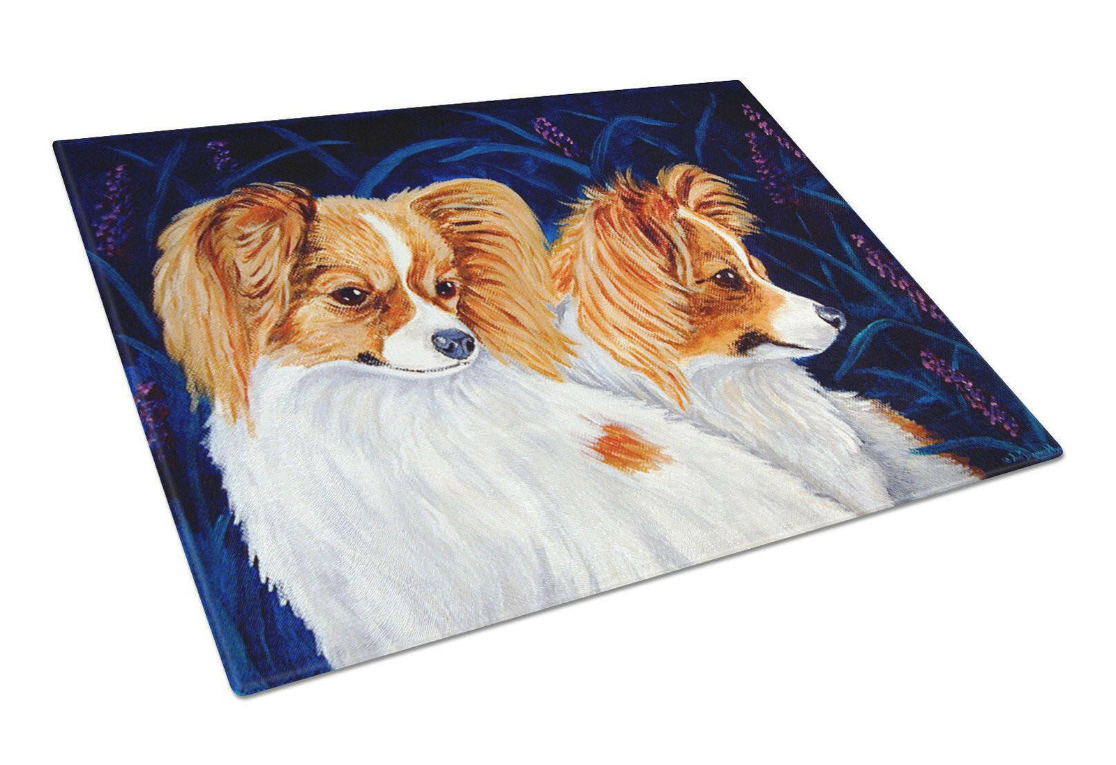 Papillon Glass Cutting Board Large by Caroline's Treasures