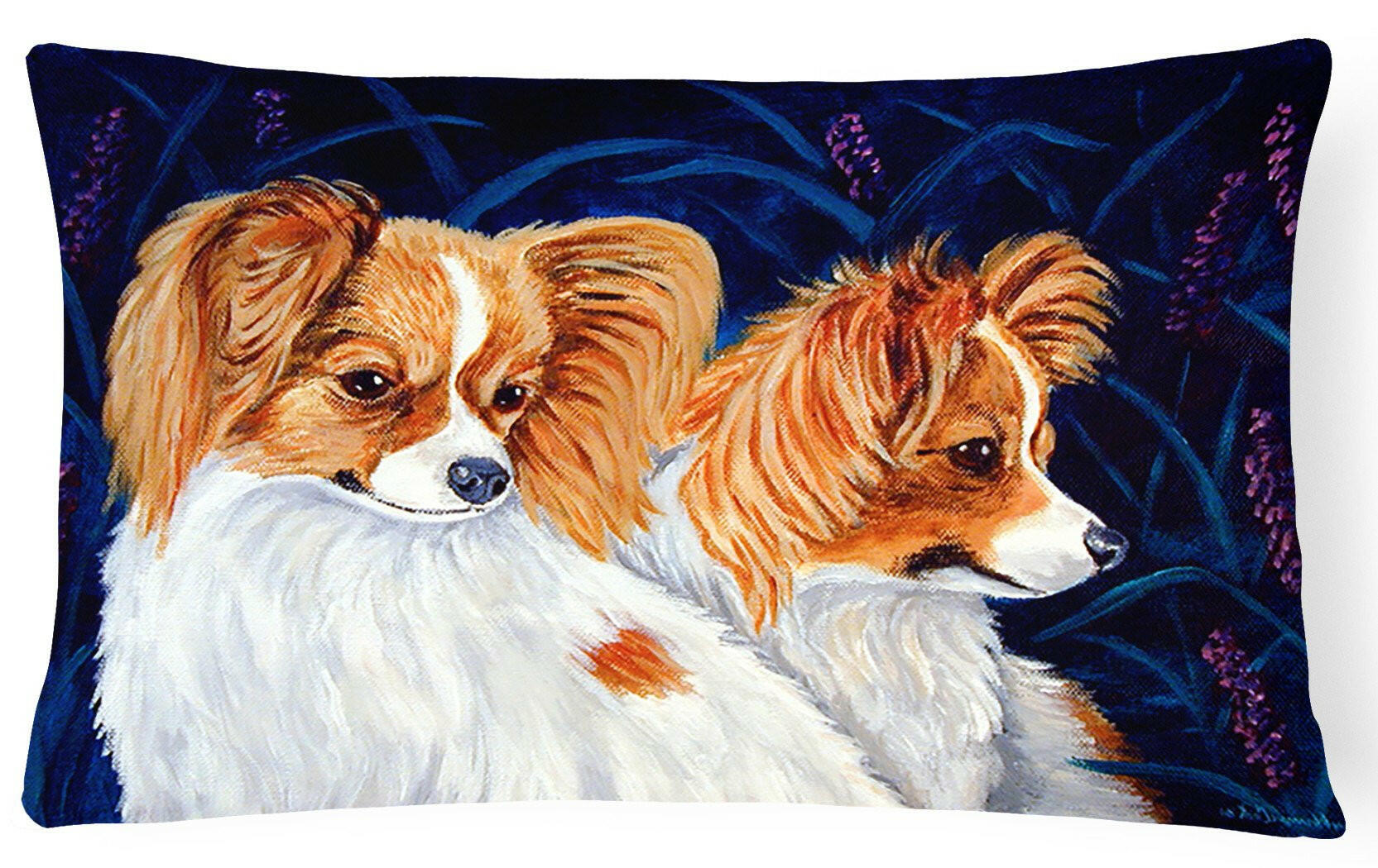 Papillon Decorative   Canvas Fabric Pillow by Caroline's Treasures