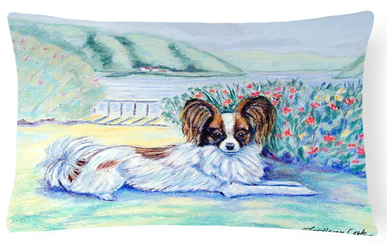 Papillon Decorative   Canvas Fabric Pillow by Caroline's Treasures