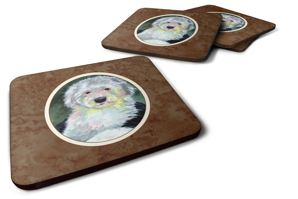 Old English Sheepdog Foam Coaster Set of 4 7252FC - the-store.com