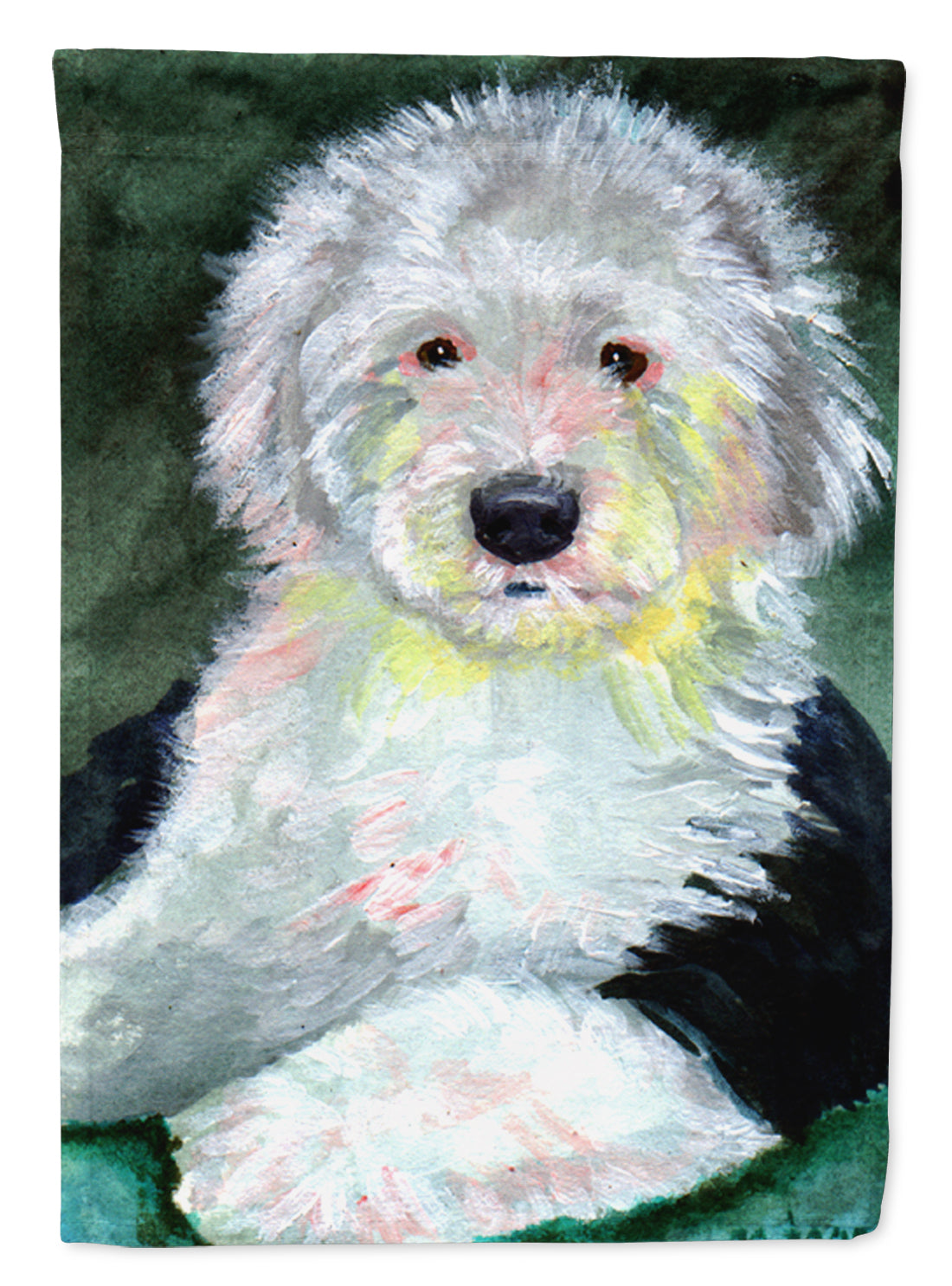 Old English Sheepdog Flag Garden Size.