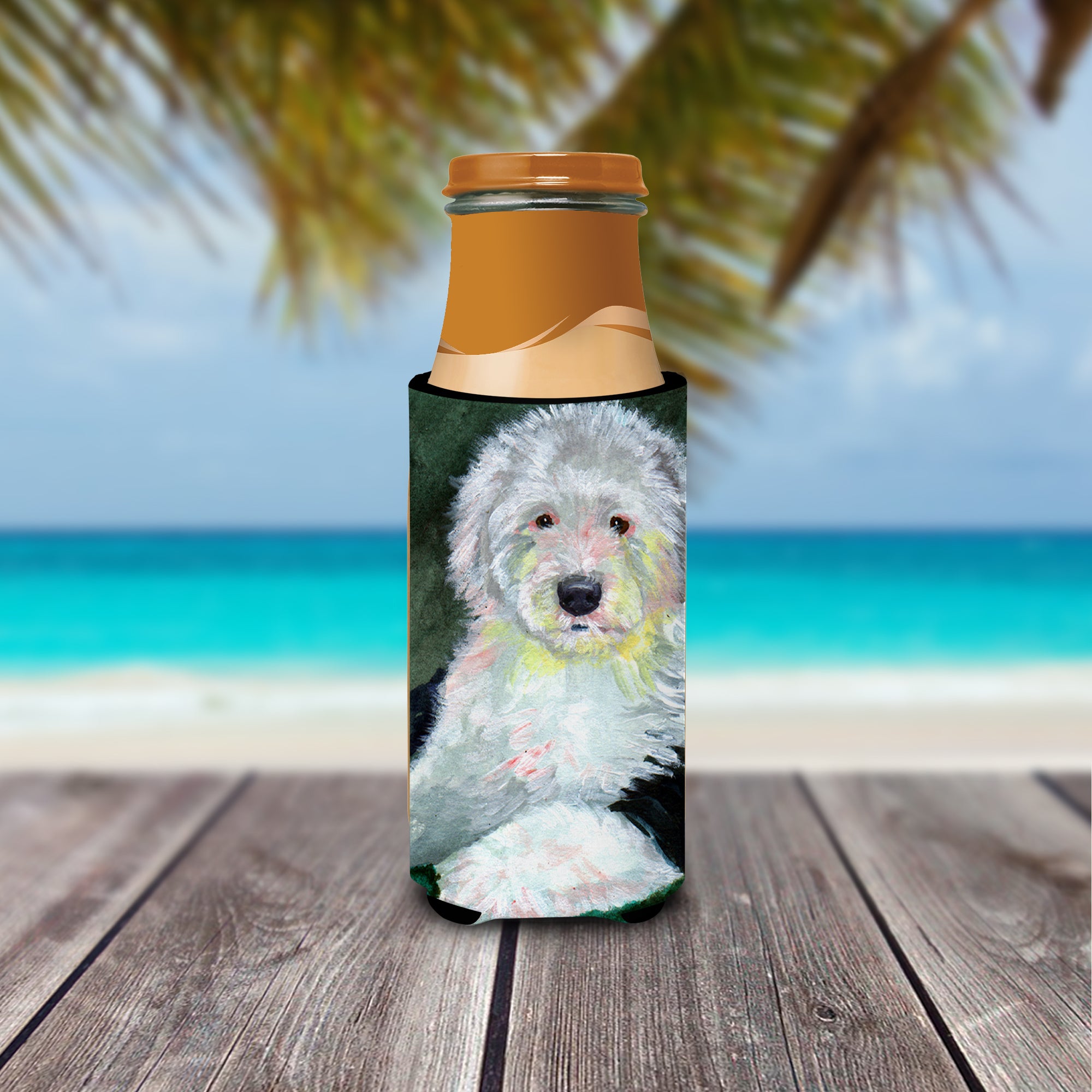 Old English Sheepdog Ultra Beverage Insulators for slim cans 7252MUK.