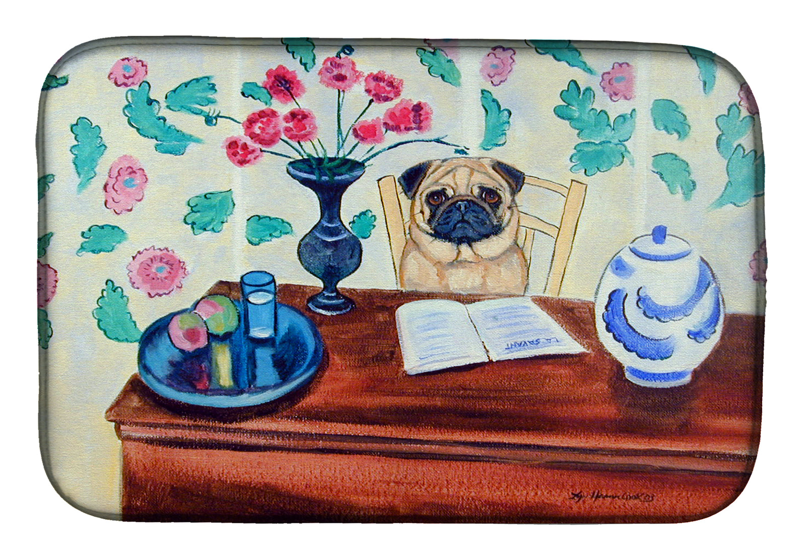 Pug Dish Drying Mat 7253DDM  the-store.com.