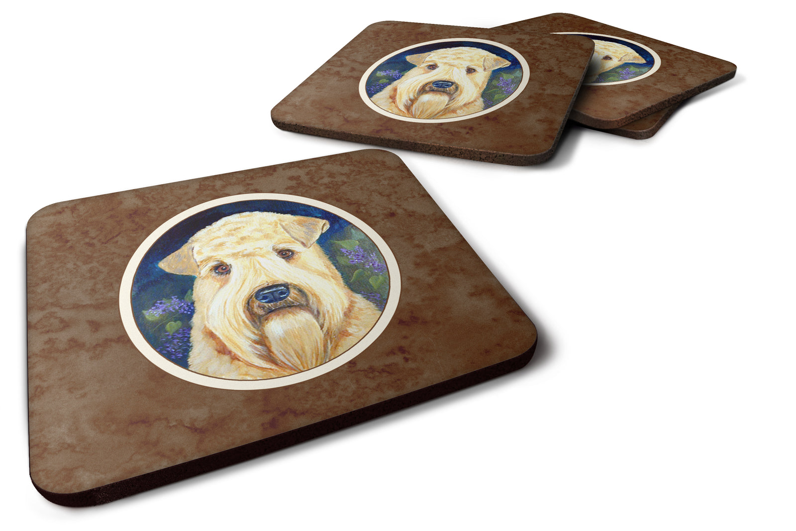 Wheaten Terrier Soft Coated Foam Coaster Set of 4 7254FC - the-store.com