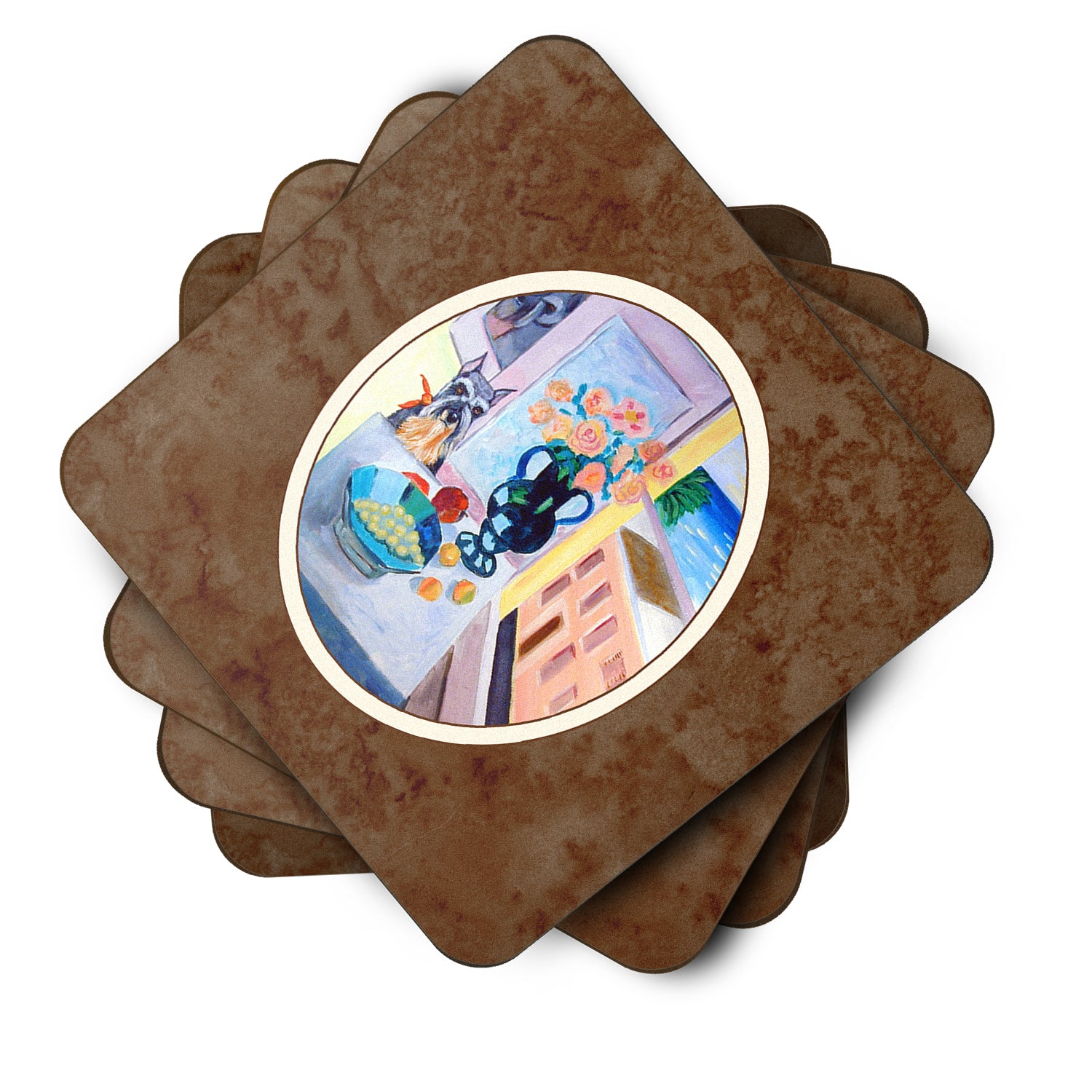 Schnauzer Foam Coaster Set of 4 7255FC - the-store.com