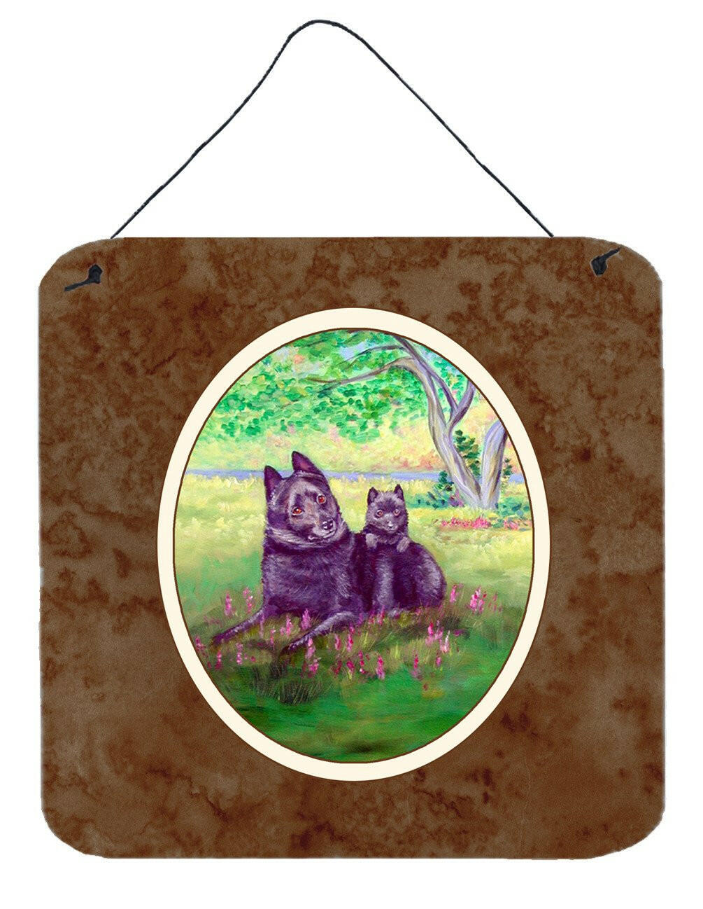 Schipperke and puppy Wall or Door Hanging Prints 7263DS66 by Caroline's Treasures