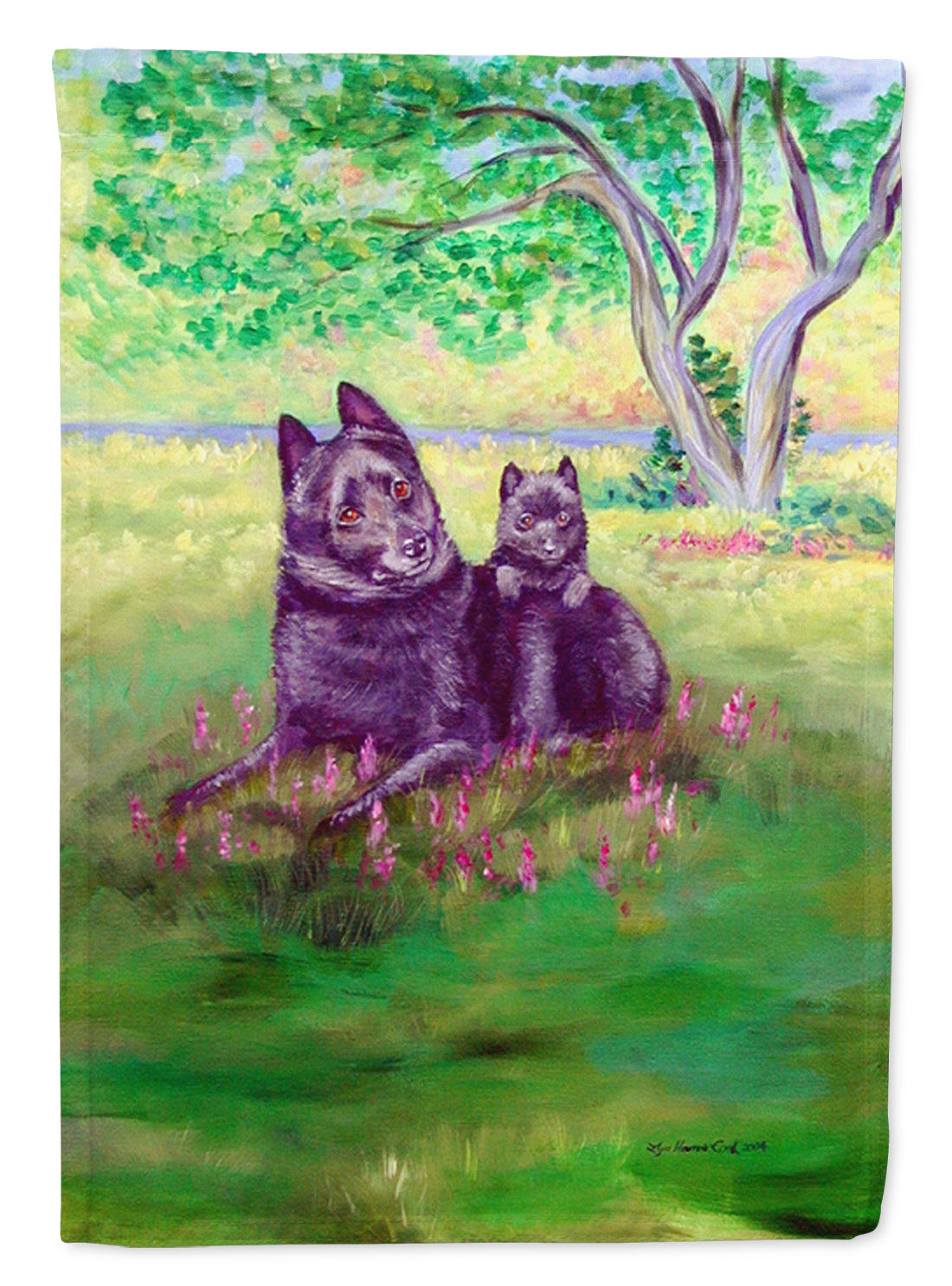 Schipperke Flag Garden Size.