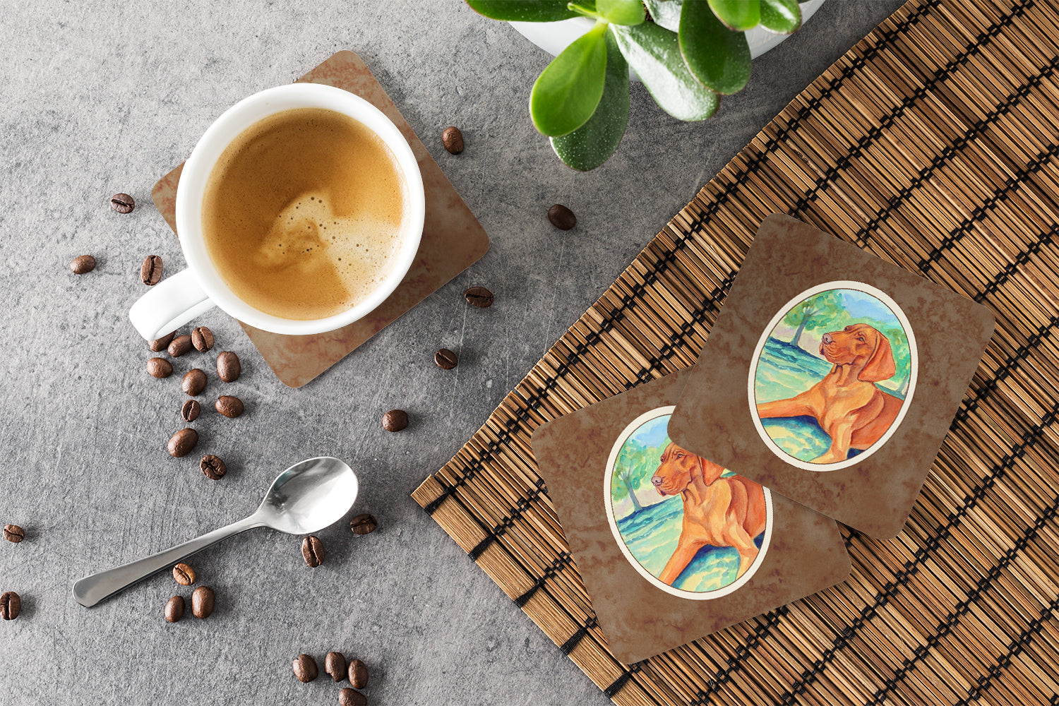 Vizsla Foam Coaster Set of 4 7264FC - the-store.com