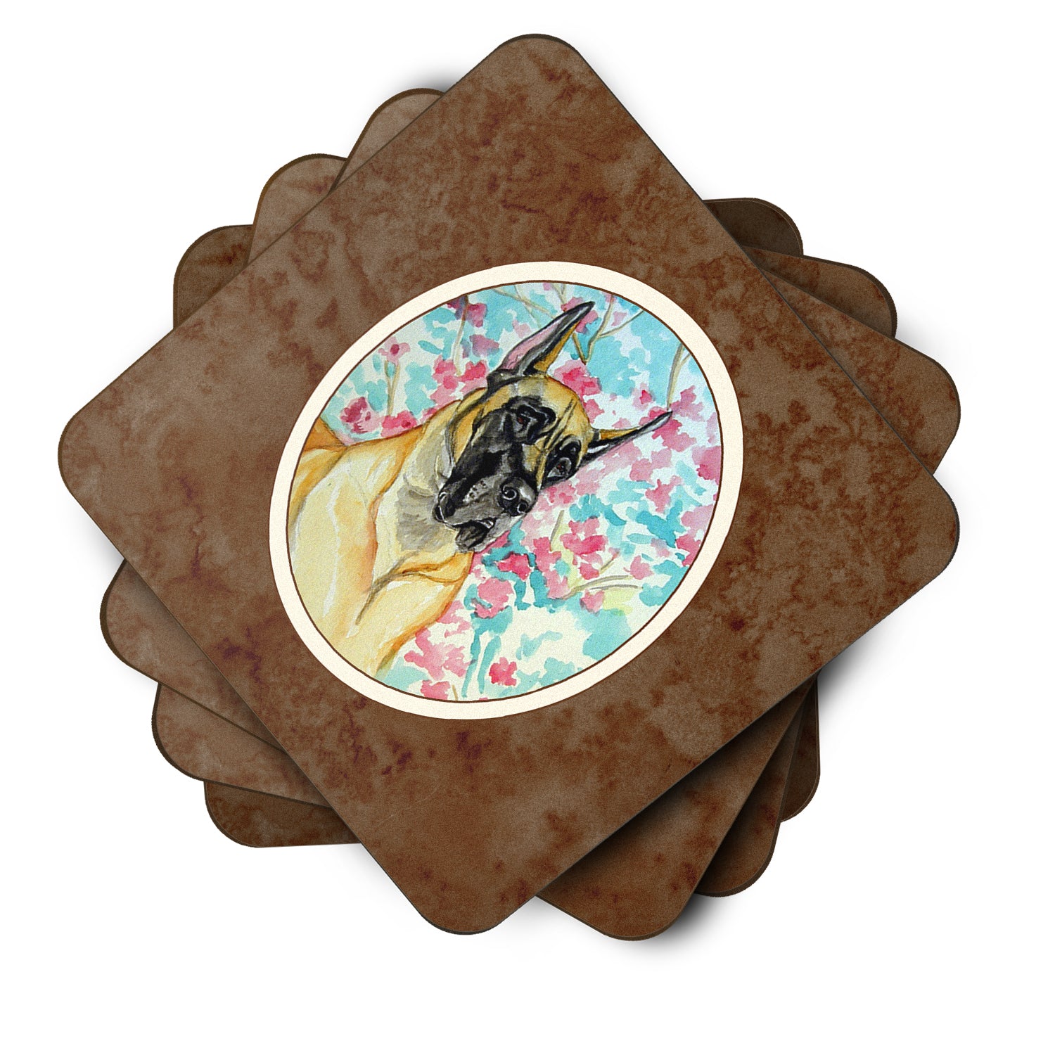 Fawn Great Dane Foam Coaster Set of 4 7270FC - the-store.com