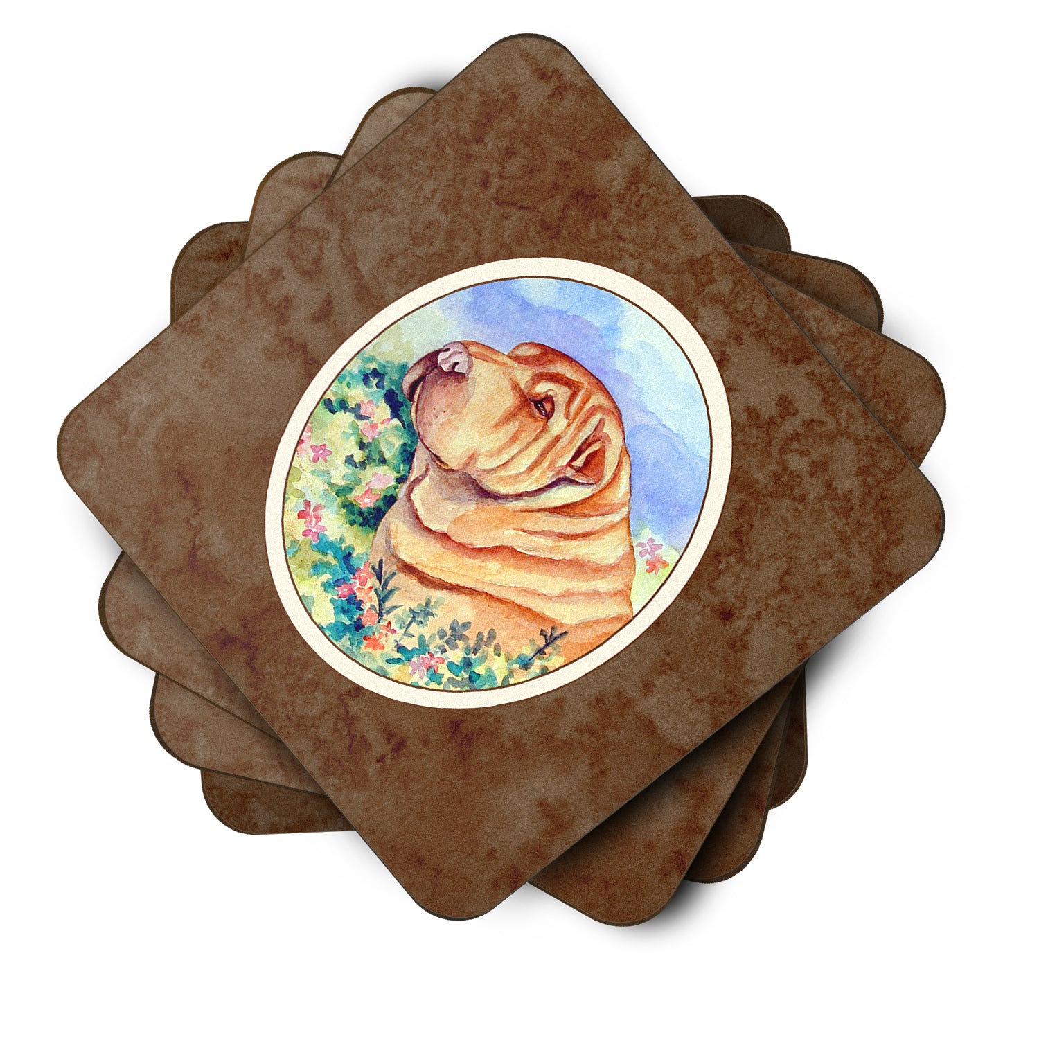 Shar Pei Foam Coaster Set of 4 7271FC - the-store.com