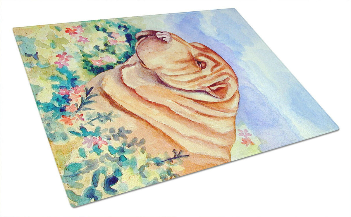 Shar Pei Glass Cutting Board Large by Caroline&#39;s Treasures