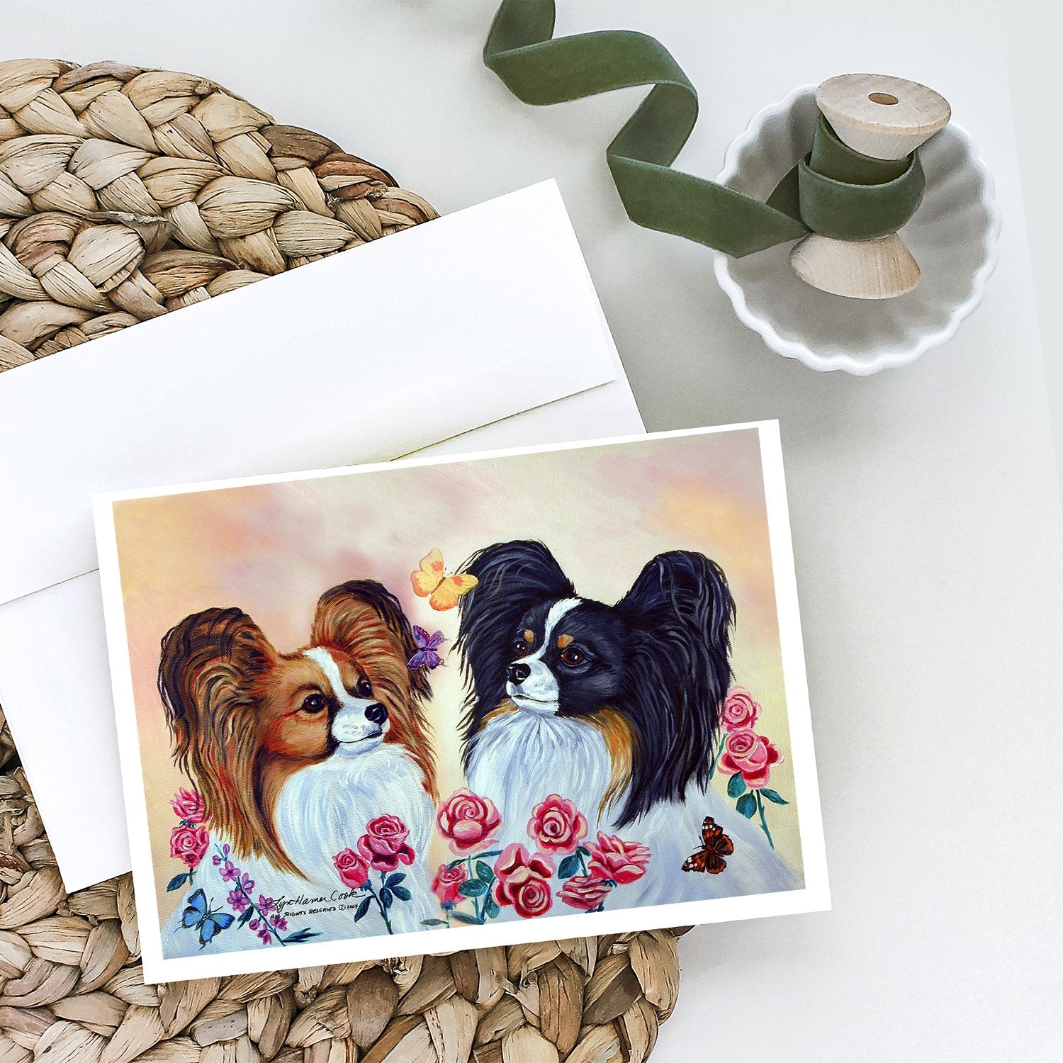 Buy this Papillon Greeting Cards and Envelopes Pack of 8