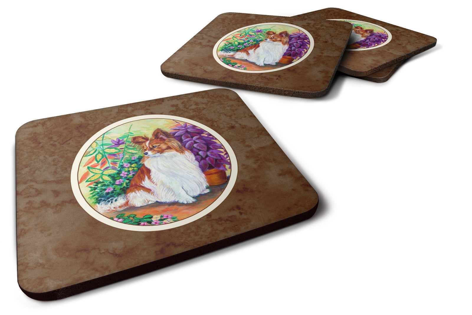 Papillon Foam Coaster Set of 4 7274FC - the-store.com