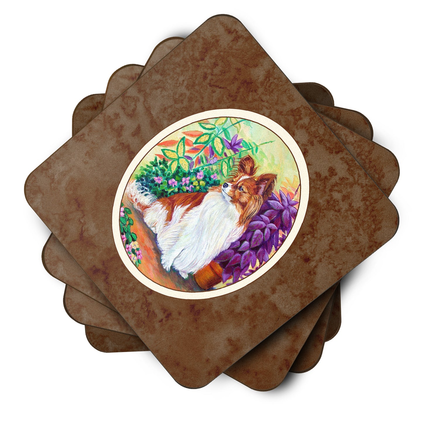 Papillon Foam Coaster Set of 4 7274FC - the-store.com