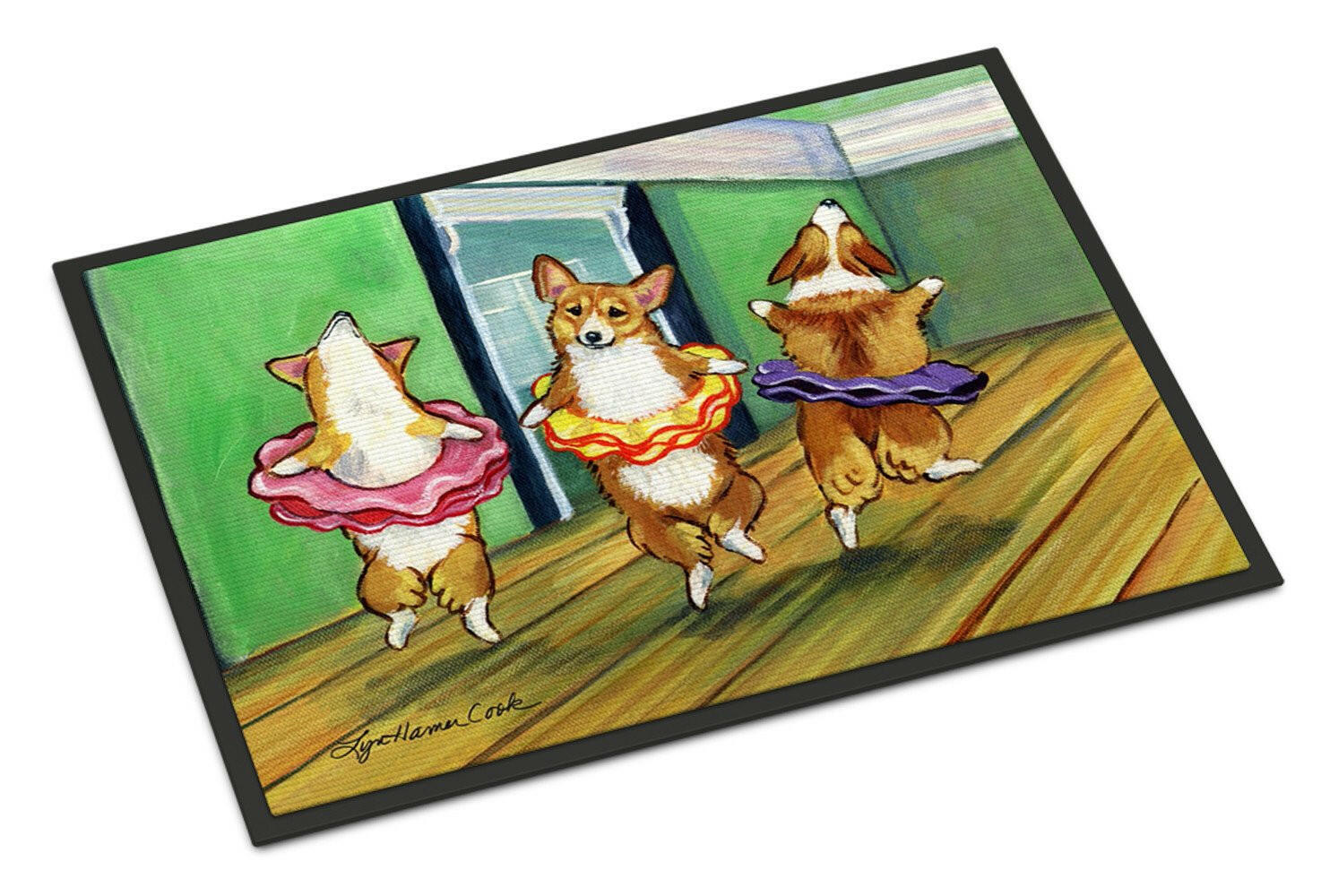 Little Ballerina Corgi Indoor or Outdoor Mat 24x36 Doormat - the-store.com