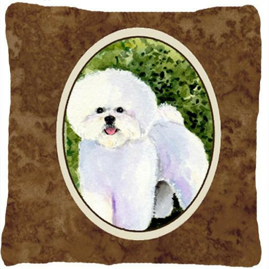 Bichon Frise Decorative   Canvas Fabric Pillow by Caroline's Treasures