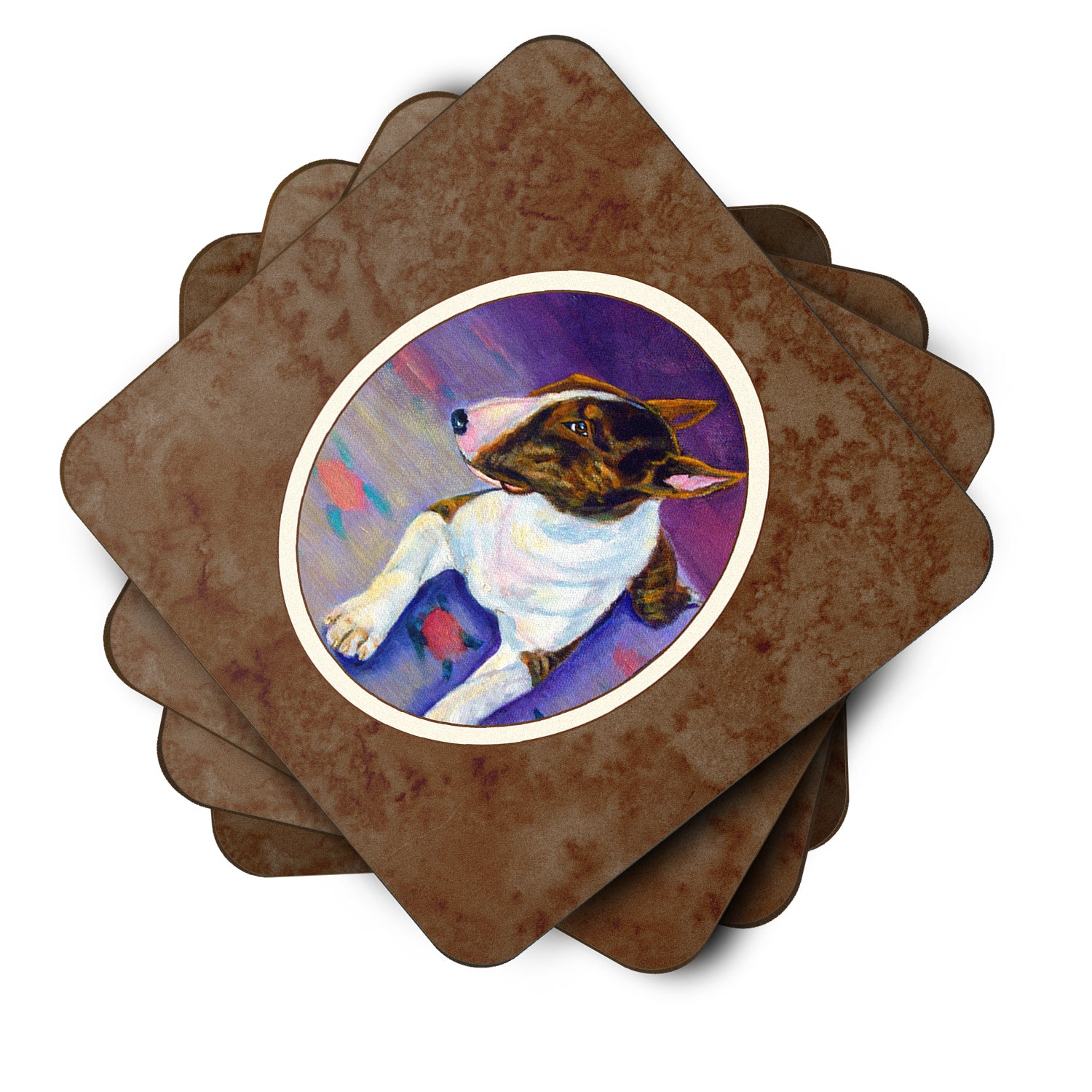 Bull Terrier Foam Coaster Set of 4 7287FC - the-store.com