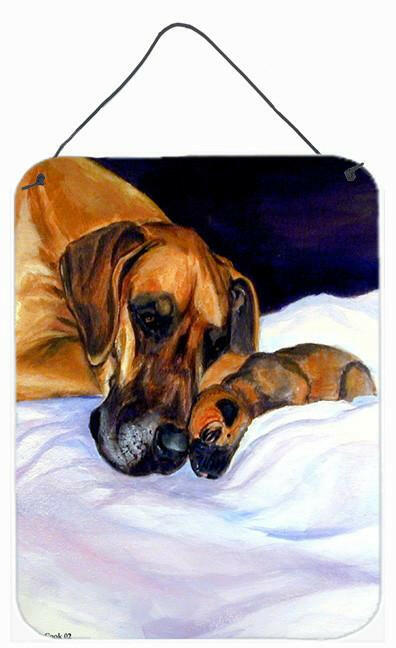 Fawn Natural Great Dane and Puppy Aluminium Metal Wall or Door Hanging Prints by Caroline&#39;s Treasures