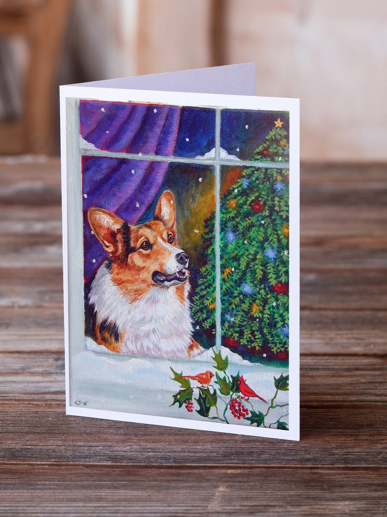 Buy this Corgi Christmas Window Greeting Cards and Envelopes Pack of 8