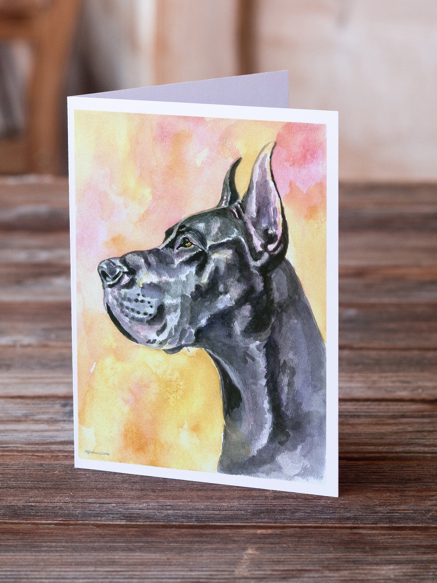 Buy this Great Dane Black Cropped Greeting Cards and Envelopes Pack of 8