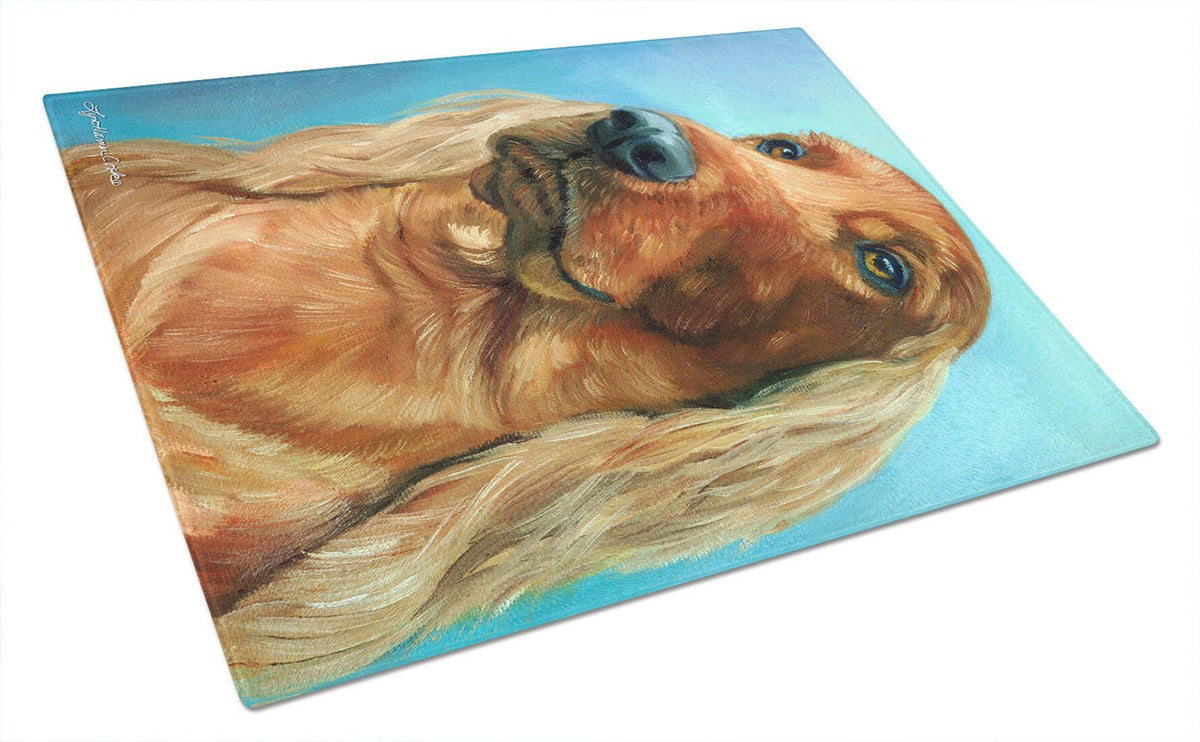 Irish Setter in Blue Glass Cutting Board Large 7314LCB by Caroline&#39;s Treasures