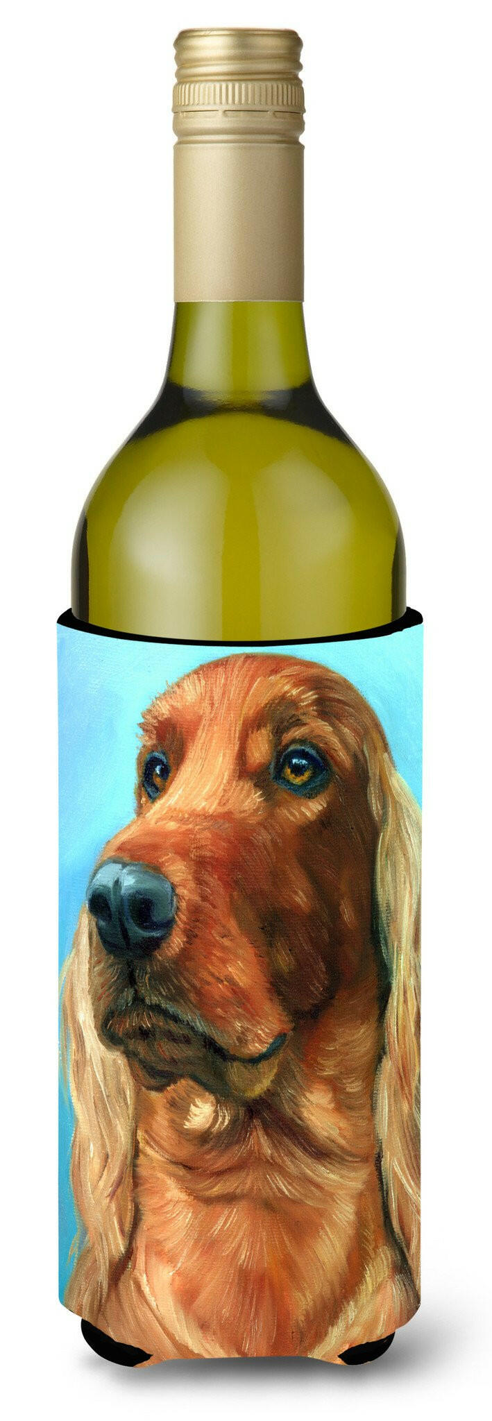 Irish Setter in Blue Wine Bottle Beverage Insulator Hugger 7314LITERK by Caroline&#39;s Treasures