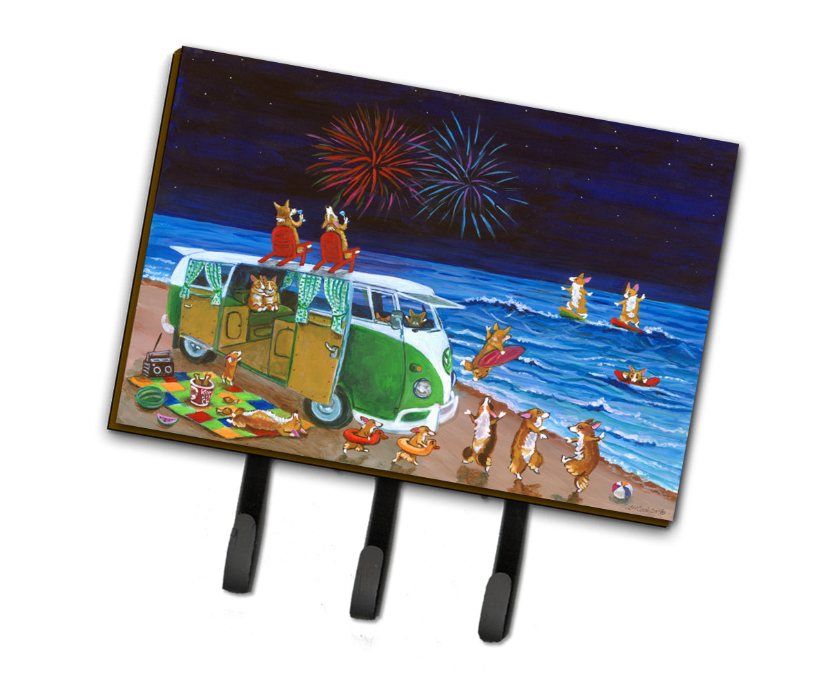 Corgi Beach Party Volkswagon Bus Fireworks Leash or Key Holder 7317TH68  the-store.com.