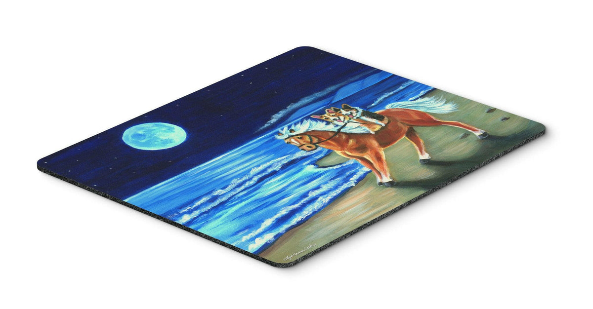 Corgi Beach Ride on Horse Mouse Pad, Hot Pad or Trivet 7318MP by Caroline&#39;s Treasures