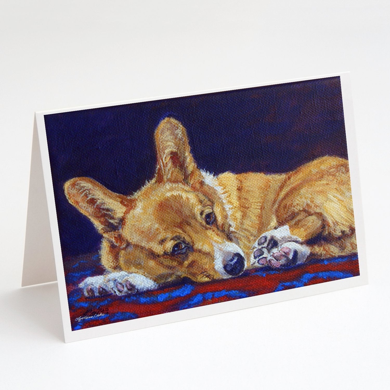 Buy this Corgi Blue Lonesome Greeting Cards and Envelopes Pack of 8