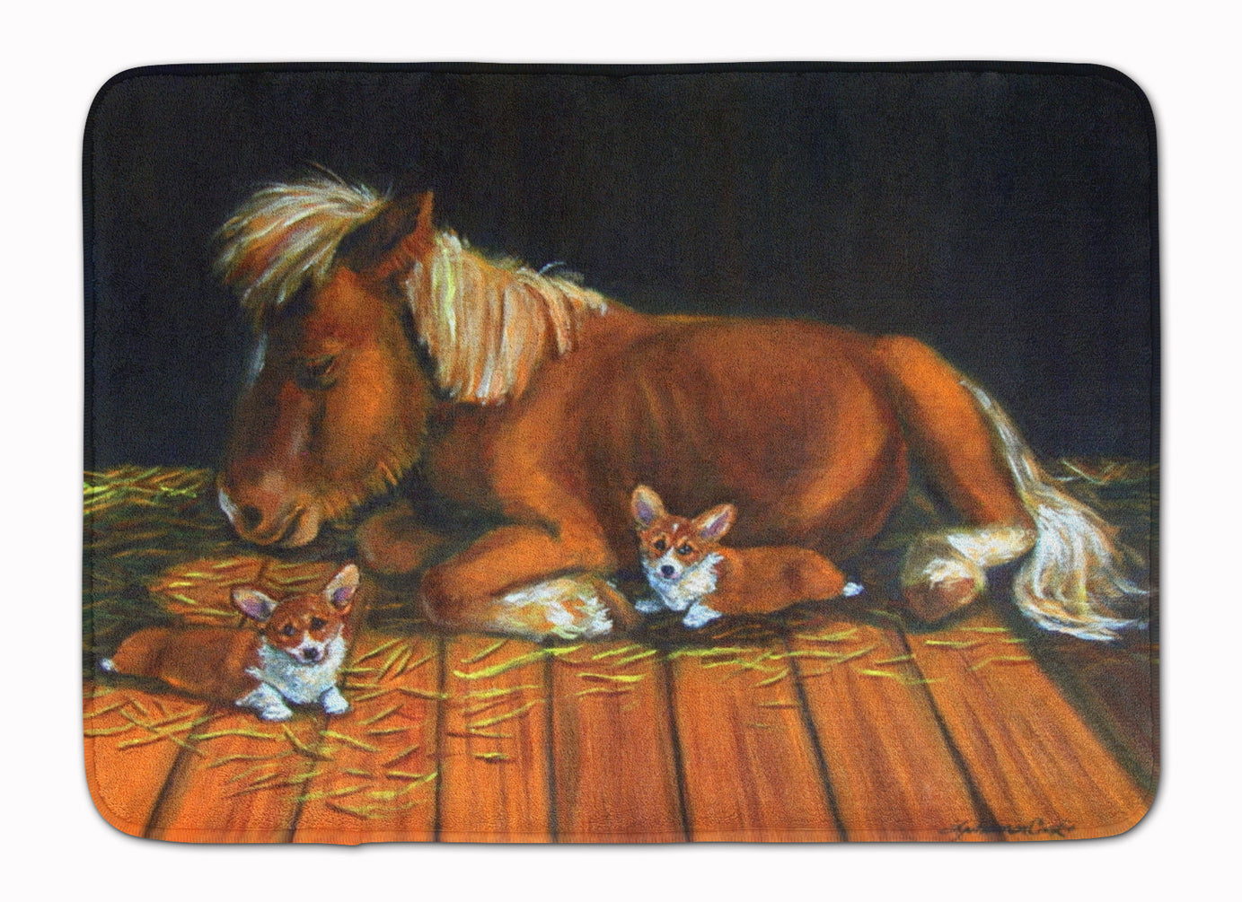 Corgi Snuggles the pony Machine Washable Memory Foam Mat 7323RUG - the-store.com