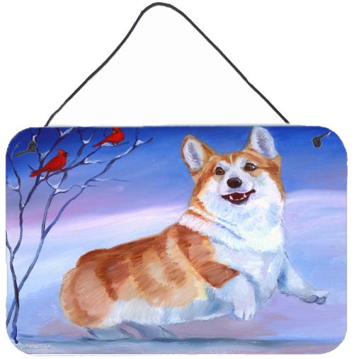 Corgi Snow Cardinal Wall or Door Hanging Prints 7328DS812 by Caroline's Treasures