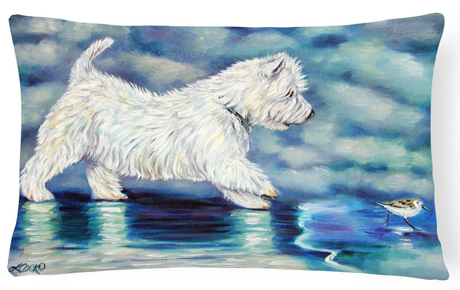 Misty Westie Fabric Decorative Pillow 7334PW1216 by Caroline's Treasures