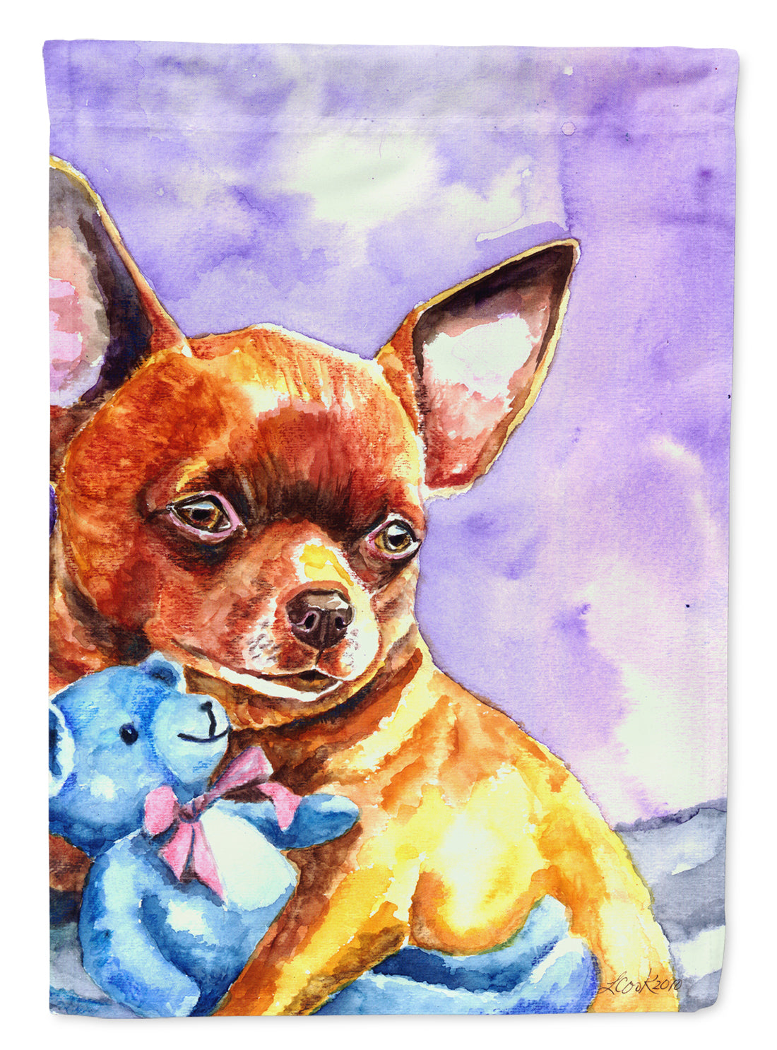 Chihuahua with Teddy Bear Flag Garden Size 7340GF.