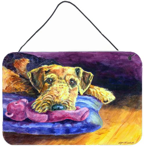 Airedale Terrier Teddy Bear Wall or Door Hanging Prints 7345DS812 by Caroline's Treasures