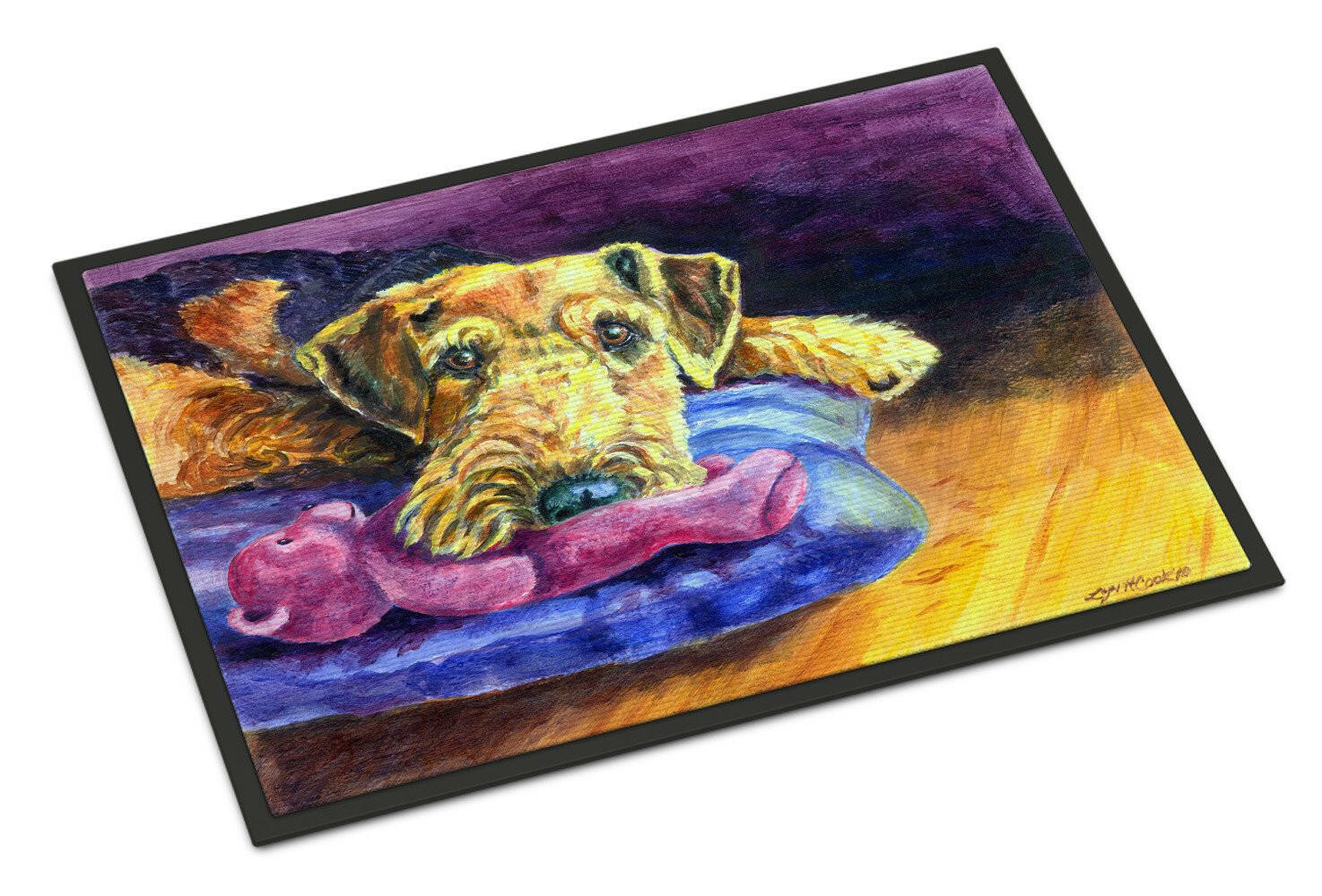 Airedale Terrier Teddy Bear Indoor or Outdoor Mat 24x36 7345JMAT - the-store.com