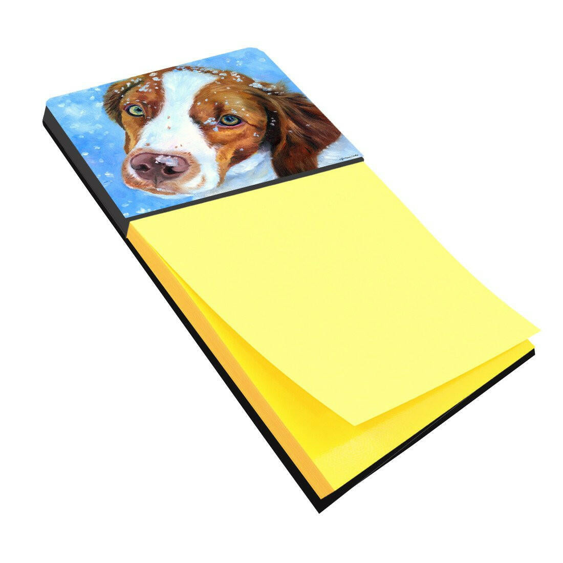 Snow Baby Brittany Spaniel Sticky Note Holder 7348SN by Caroline&#39;s Treasures