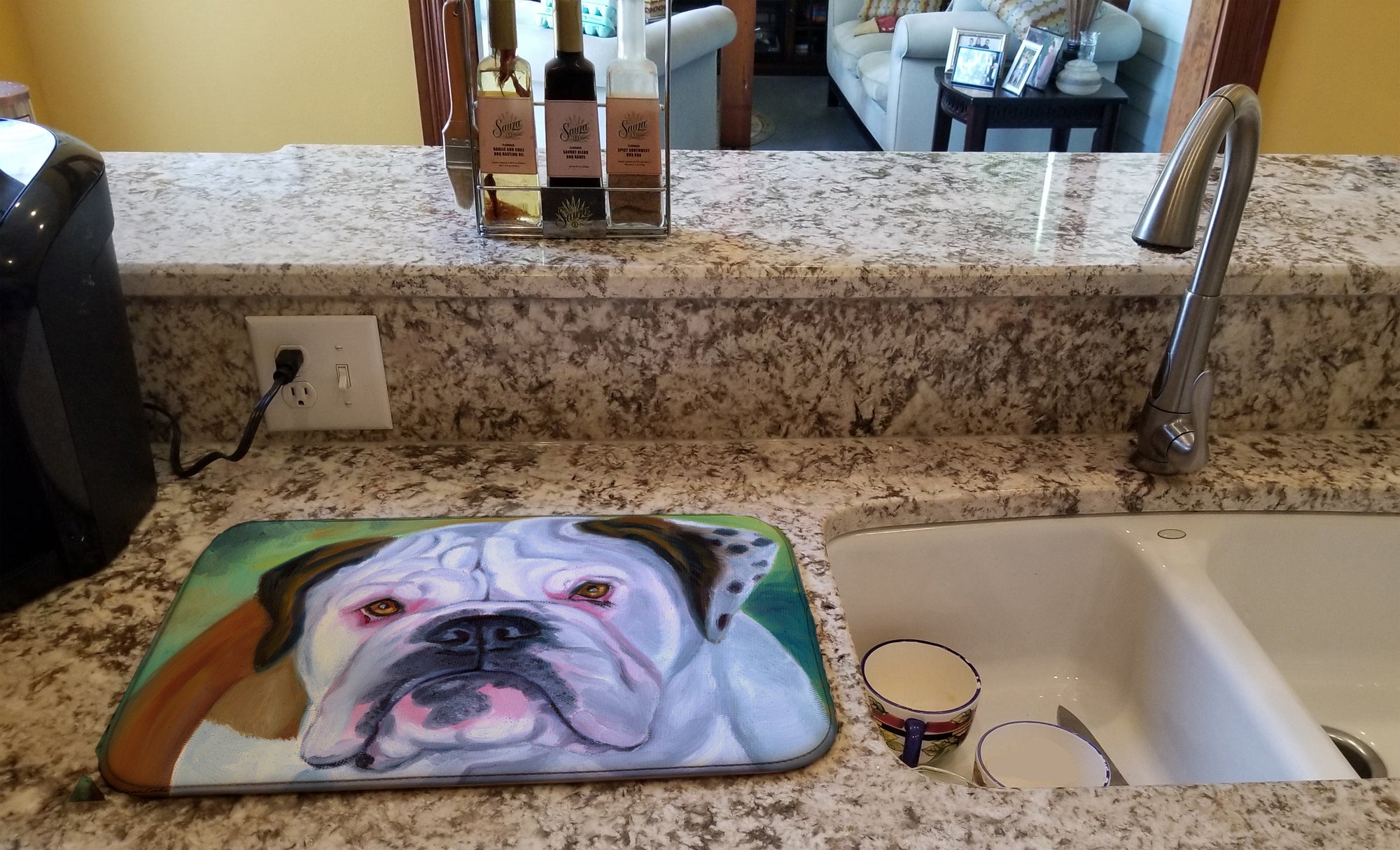 Miss English Bulldog Dish Drying Mat 7350DDM  the-store.com.