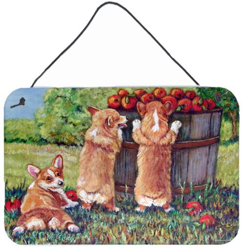 Apple Helper Corgis Wall or Door Hanging Prints 7351DS812 by Caroline's Treasures