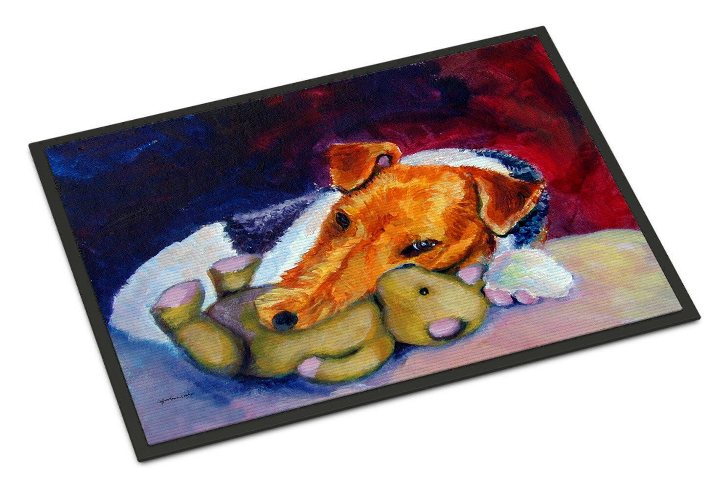 Fox Terrier and Teddy Bear Indoor or Outdoor Mat 24x36 7355JMAT - the-store.com