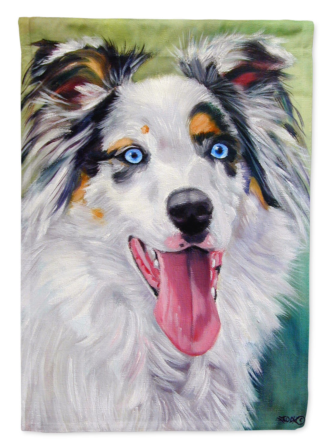 Australian Shepherd Blue Eyes Flag Garden Size 7358GF.