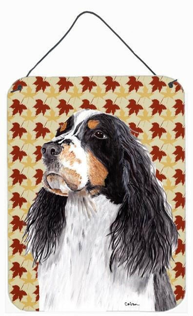 Springer Spaniel Fall Leaves Portrait Wall or Door Hanging Prints by Caroline's Treasures