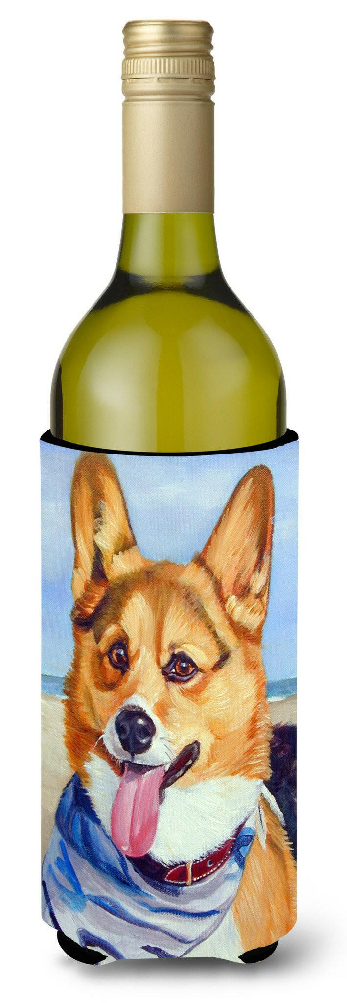 Corgi Beach Bandana Wine Bottle Beverage Insulator Hugger 7363LITERK by Caroline&#39;s Treasures