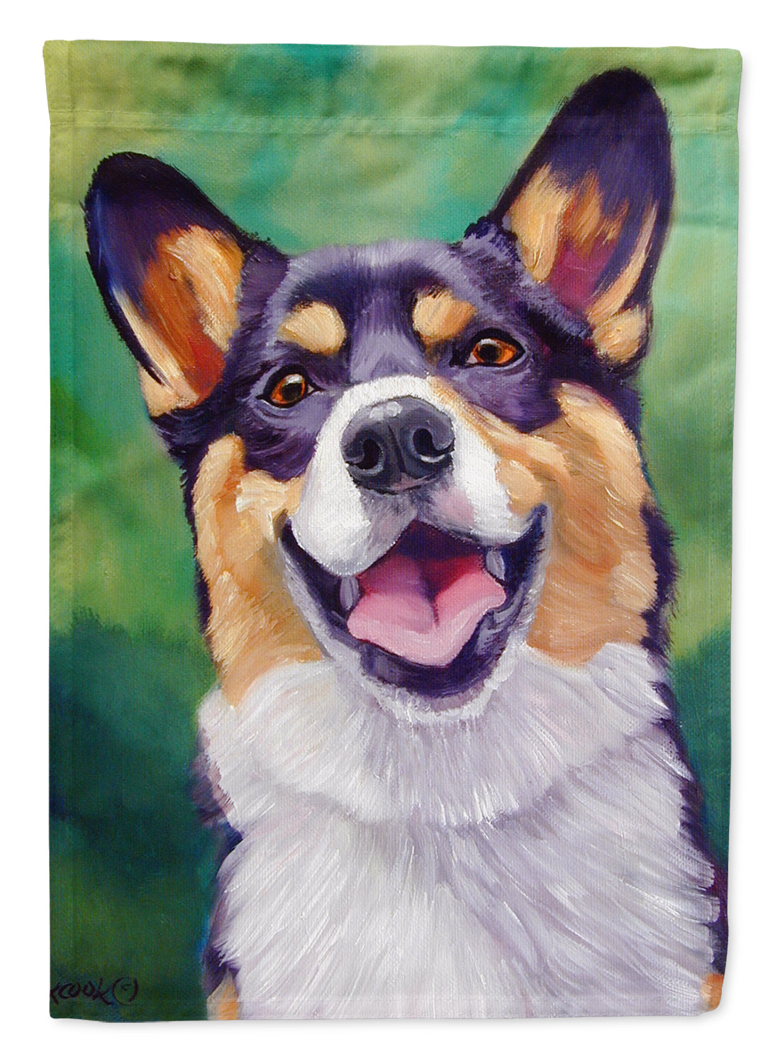 Tricolor Pembroke Corgi Flag Canvas House Size 7364CHF  the-store.com.