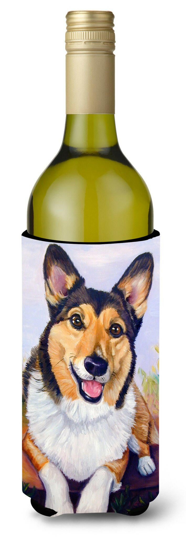 Pembroke Corgi Waiting Wine Bottle Beverage Insulator Hugger 7365LITERK by Caroline's Treasures