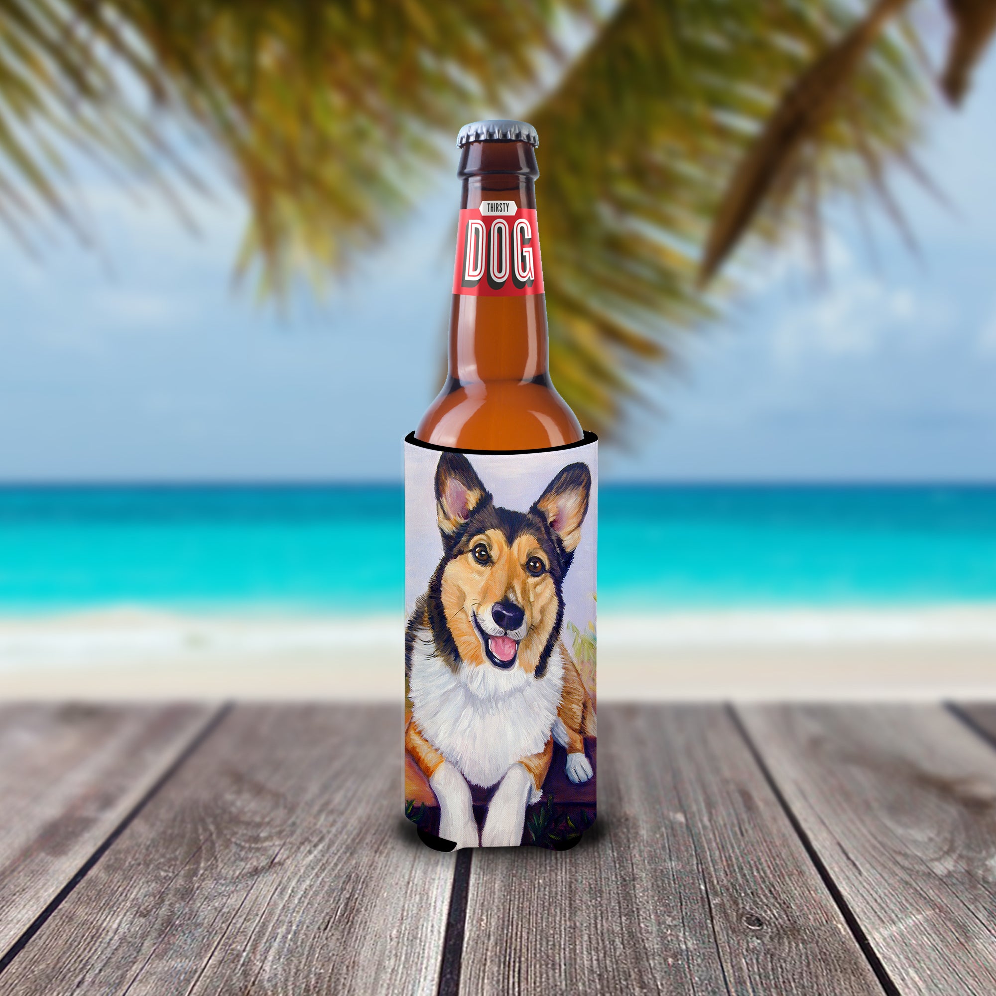 Pembroke Corgi Waiting  Ultra Beverage Insulators for slim cans 7365MUK  the-store.com.